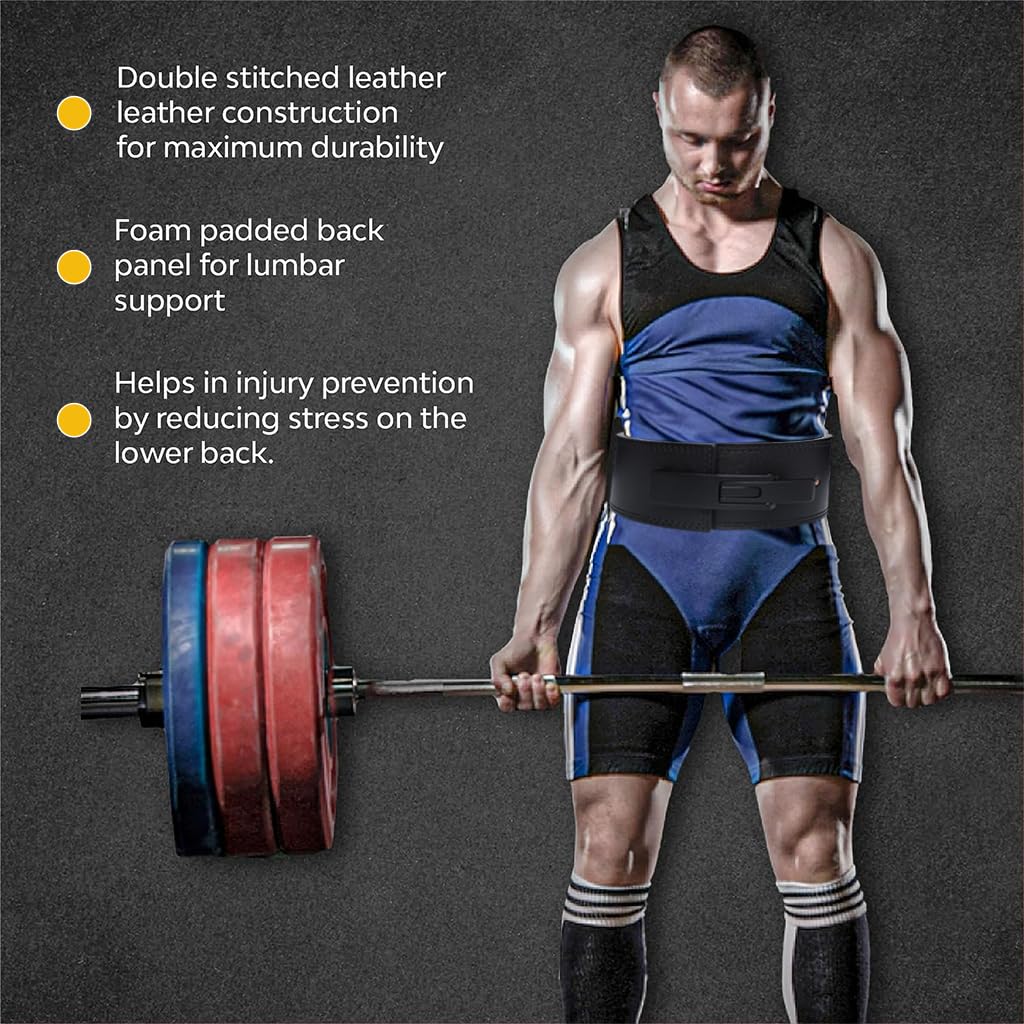 Optifit Lifting Belt for Gym Heavy Workout, Power Lifting Belt for Men & Women Weightlifting Competition Workout Training, Premium Leather, 10mm*120cm Optifit Lifting Belt for Gym Heavy Workout, Power Lifting Belt for Men & Women Weightlifting Competition Workout Training, Premium Leather, 10mm*120cm